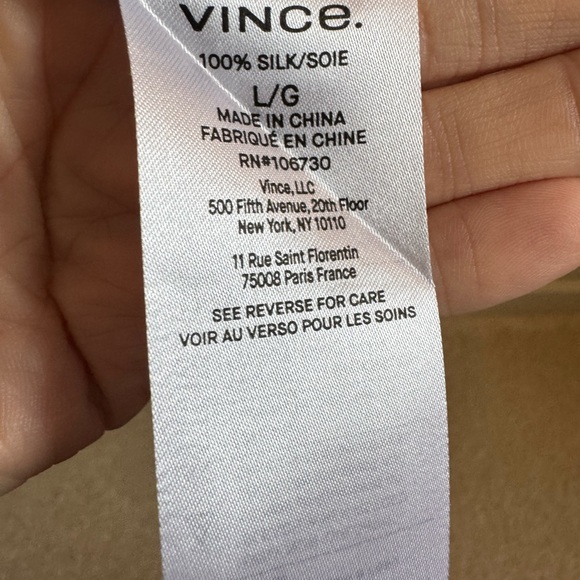 100% Silk Cowl Neck Blouse - Vince - L - Picture 3 of 3